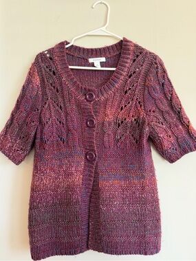 Short-Sleeve Cable Knit Wool-Blend Cardigan | Y2K, Trendy